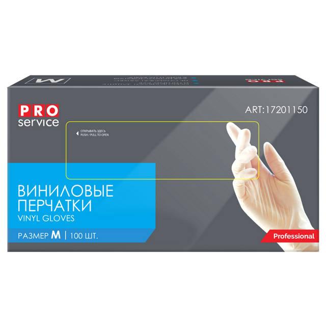 перчатки PRO SERVICE виниловые М 100шт