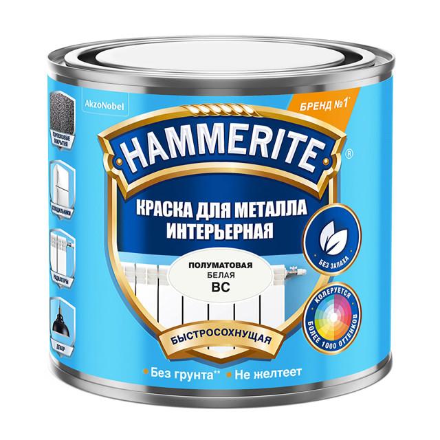 HAMMERITE | краска в/д HAMMERITE база BС интерьерная 0,5л бесцветная, арт.5588417