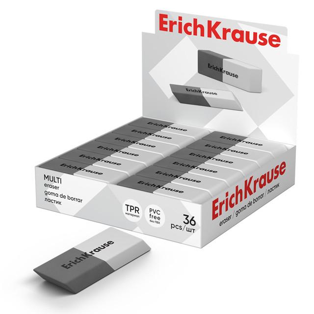 ластик ErichKrause Multi 5,4х1,8х0,8см серый/белый прямоугольный