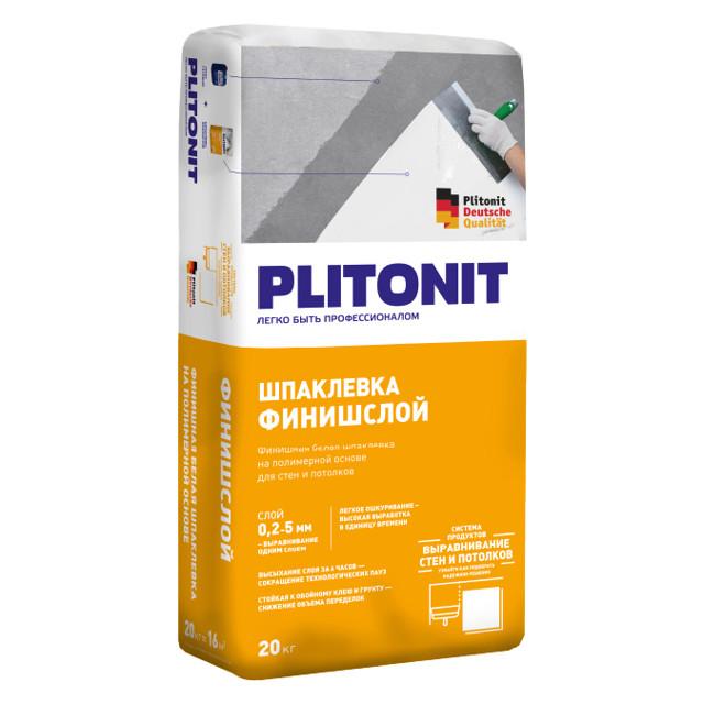 шпатлевка полимерная PLITONIT Финишслой финишная 20кг белая, арт.Н006074