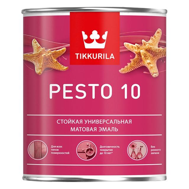 эмаль алкидная TIKKURILA Pesto 10 база A 0,9л белая, арт.700001164