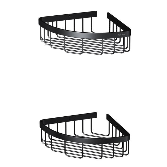 полка для ванной угловая 1-ярусная AM.PM Sense L нерж.сталь черный