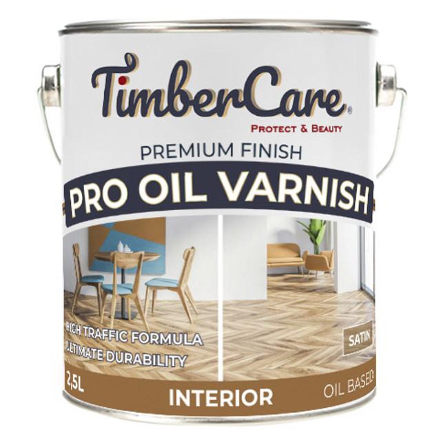 лак алкидно-уретановый паркетный TimberCare  Pro Oil Varnish 2,5л полуматовый, арт.350070