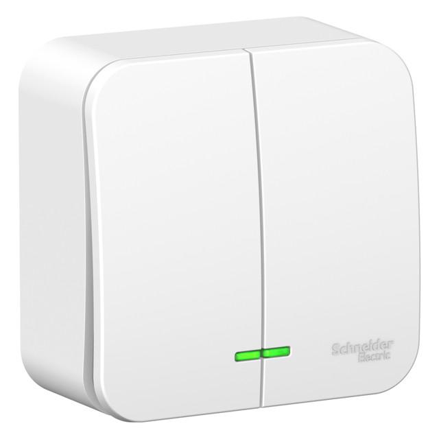 выключатель 2-клавишный SCHNEIDER ELECTRIC Blanca 10A с/и белый