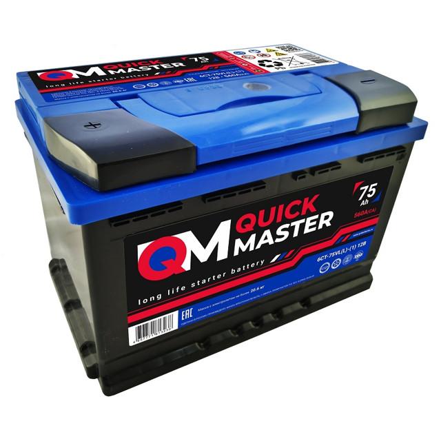 QUICK MASTER | аккумулятор автомобильный QUICK MASTER SP 6СТ-75 N L- 560A