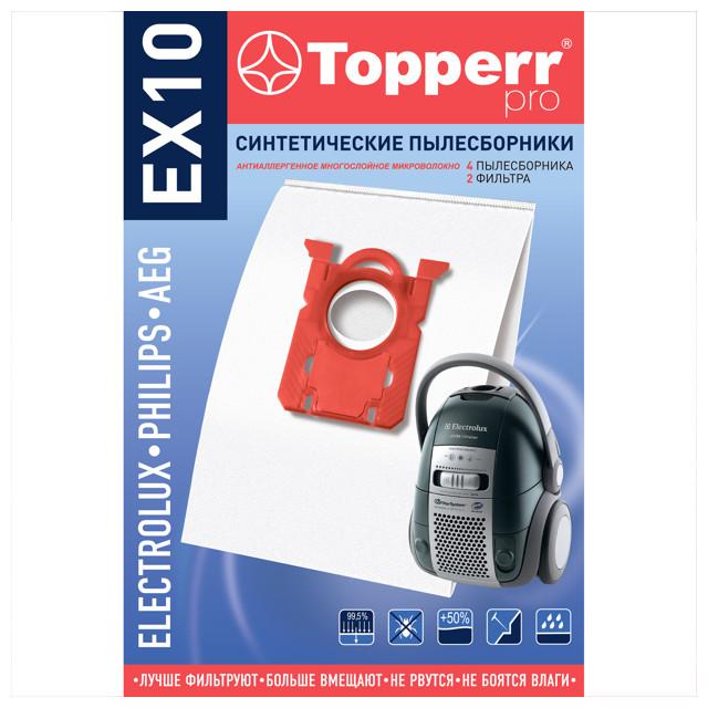 пылесборник TOPPERR 1404 EX 10 для пылесоса Electrolux Philips AEGS-bag 4 шт