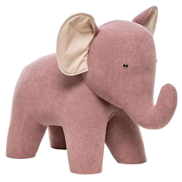 пуф Leset Elephant 400x950x750мм розовый/белый