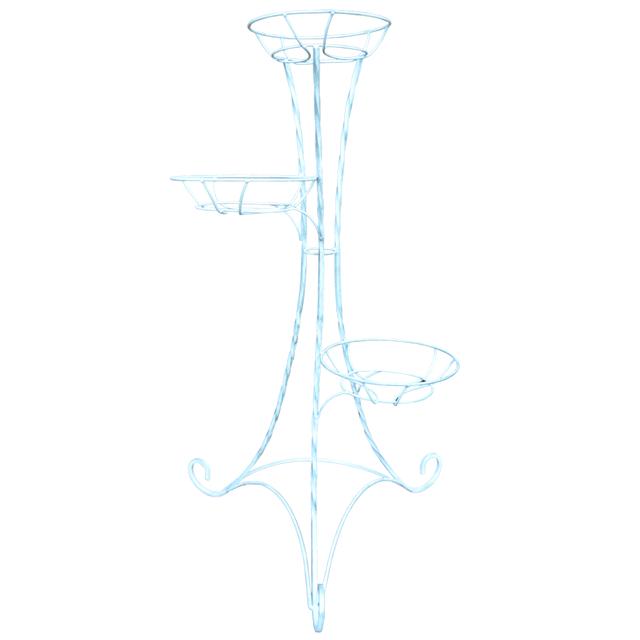 подставка для цветов Классик винтаж на 3 горшка белая