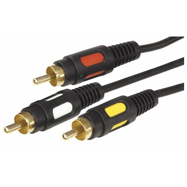 кабель 3RCA-3RCA REXANT 17-0212 1,5м черный