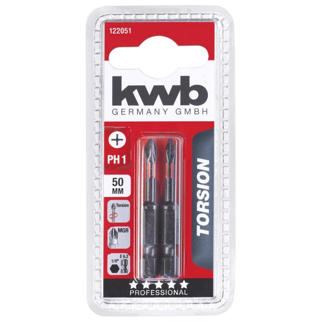 бита KWB PH1 50мм torsion 2шт