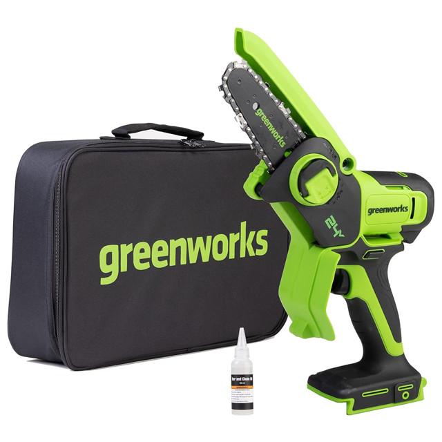 пила цепная аккумуляторная GREENWORKS 2008207 шина 10см 24В Li-Ion без АКБ и ЗУ