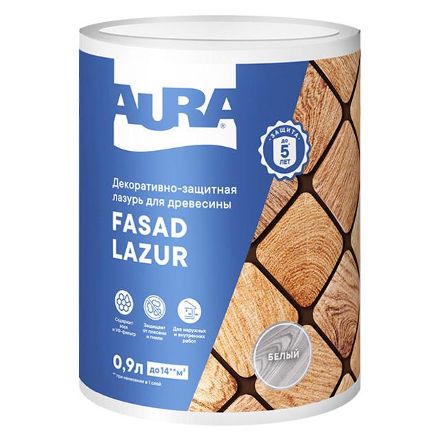 средство деревозащитное Aura Fasad Lazur белая 0,9л, арт.AWW002