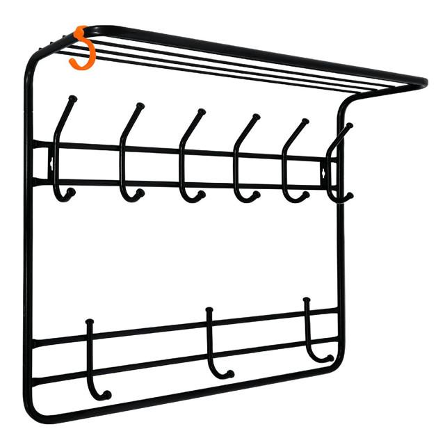вешалка с полкой 2-х ярусная 730х580х220мм черная