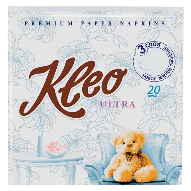 KLEO | салфетки бум. KLEO Ultra 3-слойные 33х33см 20 шт/уп.