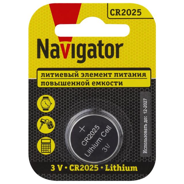 батарейка NAVIGATOR CR2025 блистер 1шт