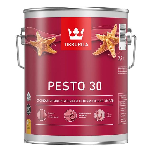 эмаль алкидная TIKKURILA Pesto 30 база A 2,7л белая, арт.700001171