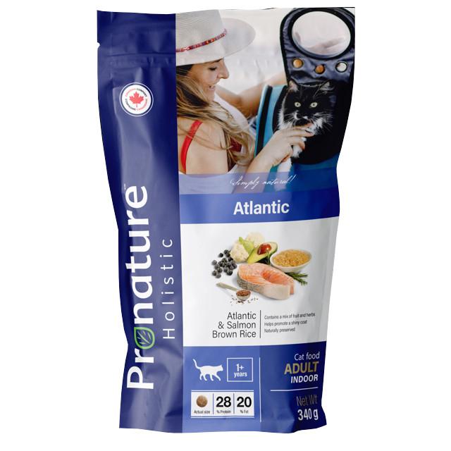 корм для кошек  Pronature Holistic Atlantic для кожи и шерсти лосось с рисом 340г