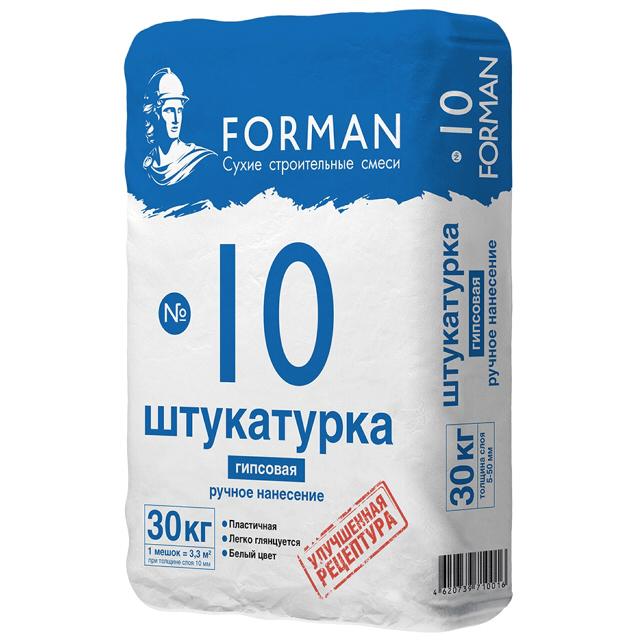 FORMAN | штукатурка гипсовая FORMAN 10 30кг, арт.Н0000011889