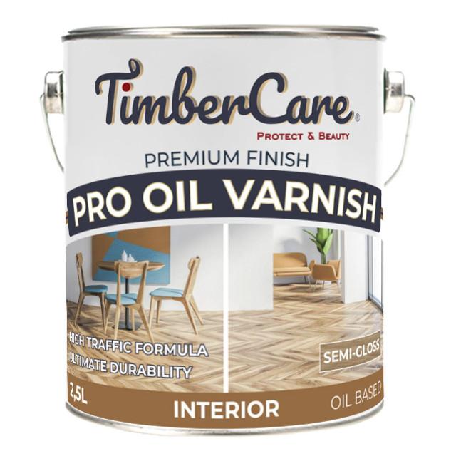 TIMBERCARE | лак алкидно-уретановый паркетный TimberCare  Pro Oil Varnish 2,5л полуглянцевый, арт.350071