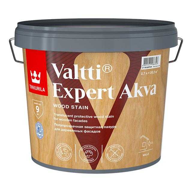 средство деревозащитное TIKKURILA Valtti Expert Akva база EP 2,7л бесцветное, арт.700009574