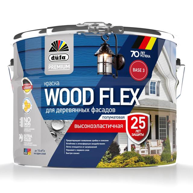 краска в/д фасадная DUFA Premium Wood Flex для дерева база 3 2,2л бесцветная, арт.МП00-007343