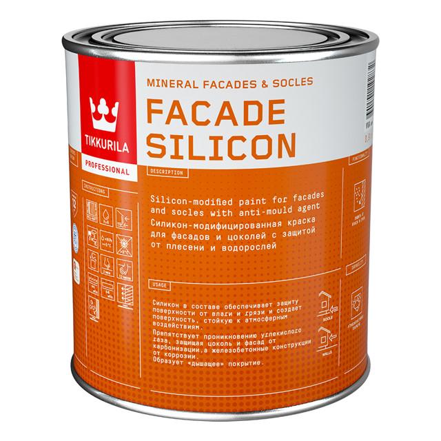 краска акриловая фасадная TIKKURILA Facade Silicon база C 0,9л бесцветная, арт.700011477