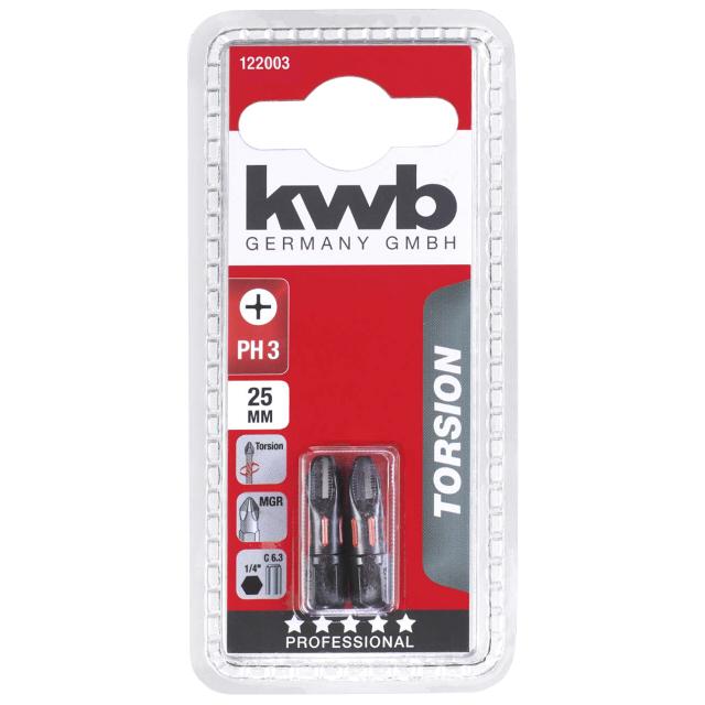 бита KWB PH3 25мм torsion 2шт