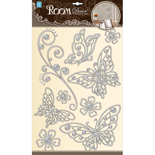 наклейка ROOMDECOR Бабочки ажурные 30х42см, арт.POA 5802