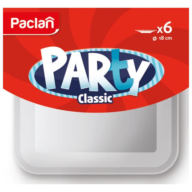 набор тарелок PACLAN Party Classic 6шт. 18см квадратные пластик белые