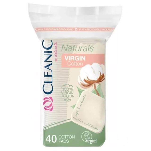 CLEANIC | диски ватные CLEANIC Naturals Virgin Cotton 40шт квадратные