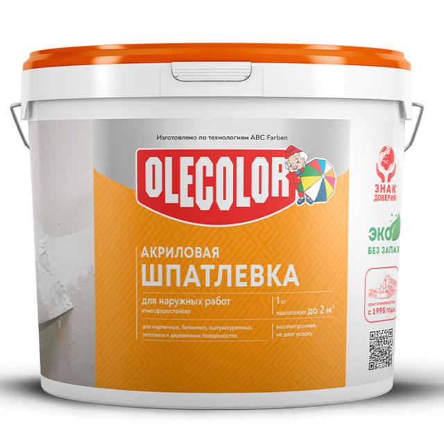 шпатлевка для наружных работ OLECOLOR готовая 9кг, арт.4300000133