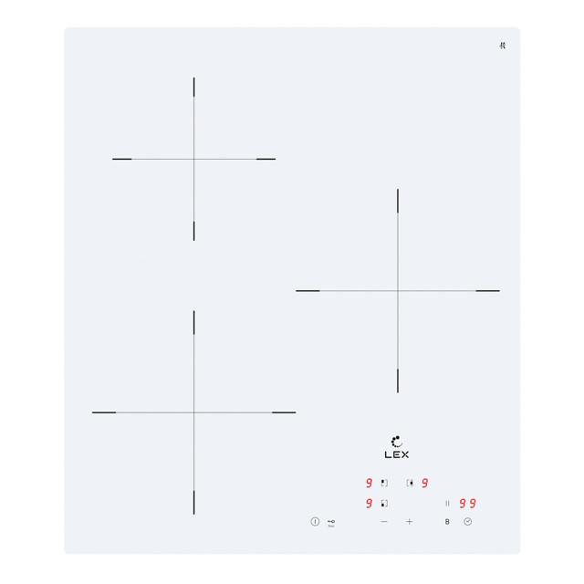 поверхность индукционная LEX EVI 430A WH 45см 3 конфорки белый