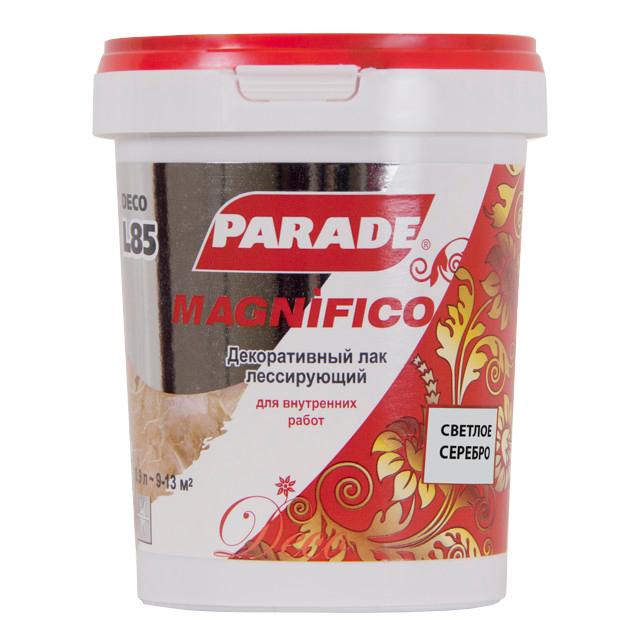 лак декоративный PARADE Deco magnifico светлое серебро 0,9л, арт.8306038