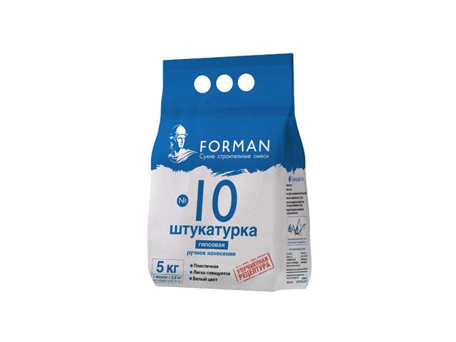 FORMAN | штукатурка гипсовая FORMAN 10 5кг, арт.Н0000013352