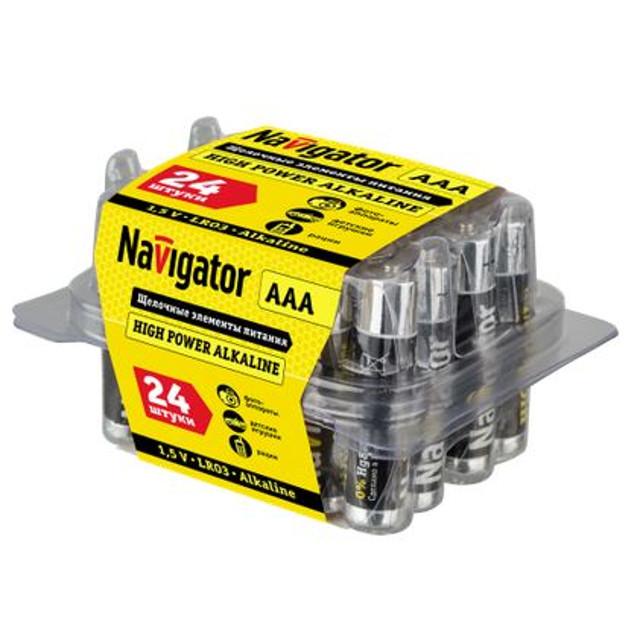 батарейка NAVIGATOR ААА 1,5В High Power алкалиновая 24шт