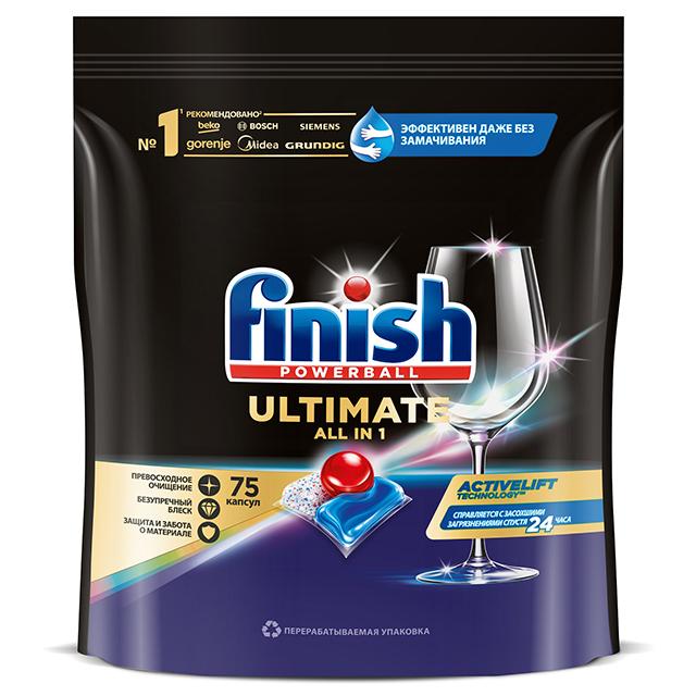 капсулы для ПММ FINISH Ultimate All in 1 75шт