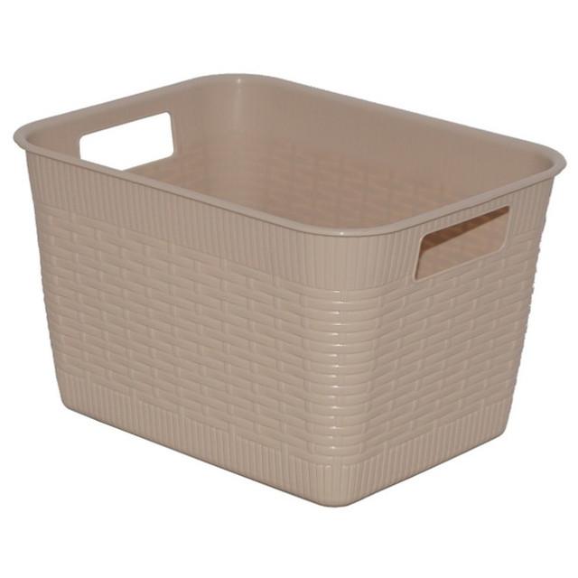 корзина GENSINI Rattan 28x21,5x17,5см 7л для бытовых нужд без крышки пластик бежевый