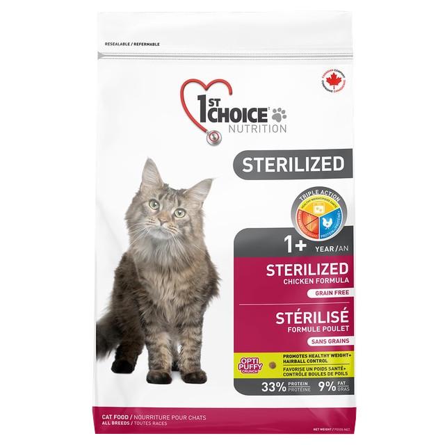 корм для кошек 1st CHOICE Sterilized курица с бататом для стерилизованных 320гр