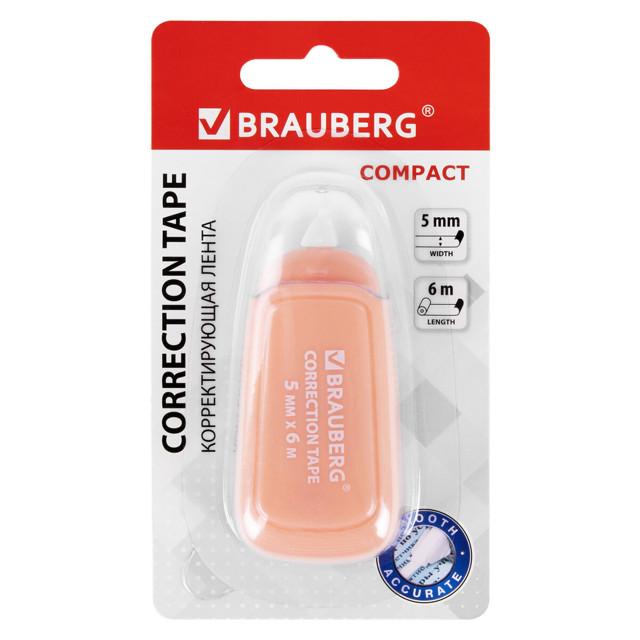 лента корректирующая BRAUBERG Compact plus pastel 5мм 6м в асс-те