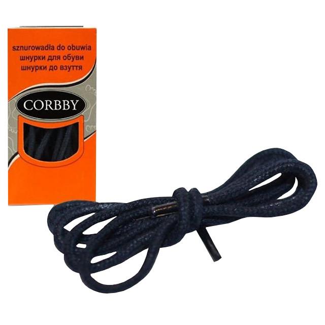 CORBBY | шнурки CORBBY 75 см  хлопок круглые тонкие с пропиткой черные