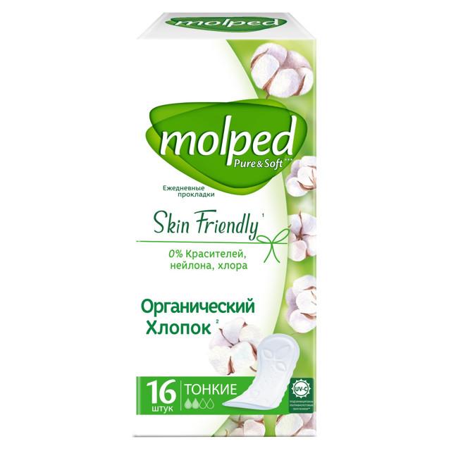 прокладки MOLPED Pure&Soft Skin Frendly Органический Хлопок тонкие 16шт