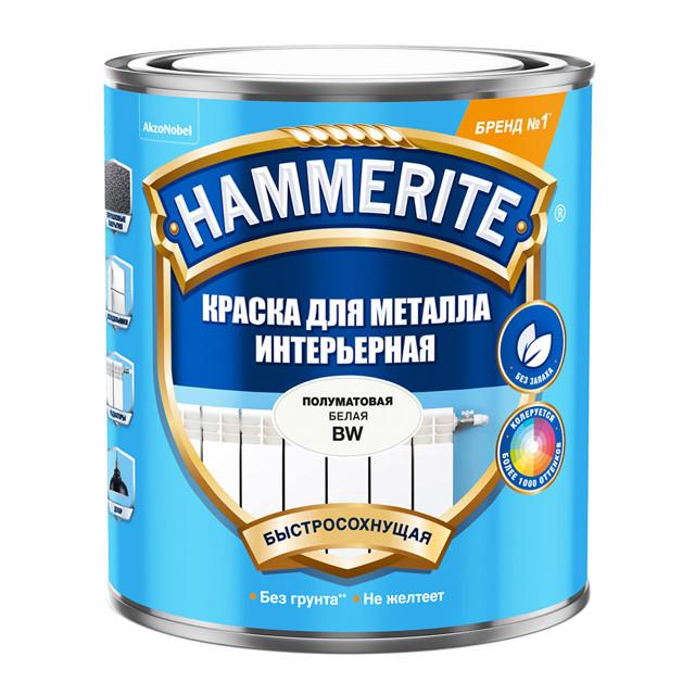 HAMMERITE | краска в/д HAMMERITE база BW интерьерная 0,9л белая, арт.5588416