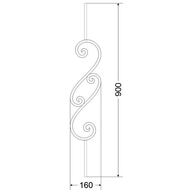 балясина 12х900мм квадрат