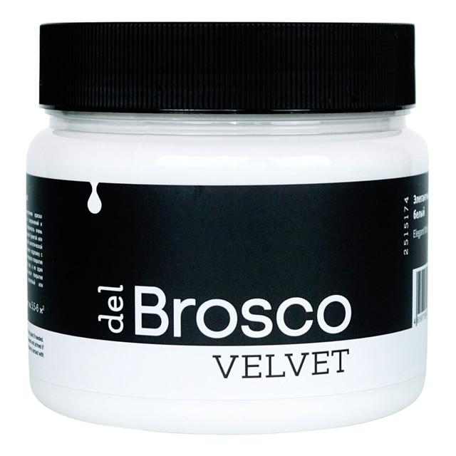 DEL BROSCO | краска акриловая DEL BROSCO Velvet интерьерная 0,4л белая, арт.2515174