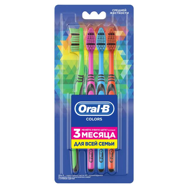 щетка зубная ORAL-B Colors средняя 4шт