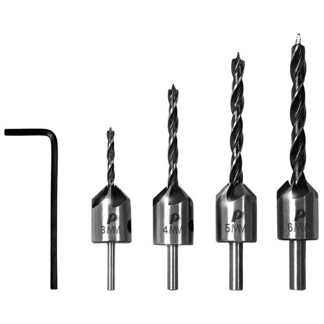 набор свёрл с зенкером ПРАКТИКА 4шт