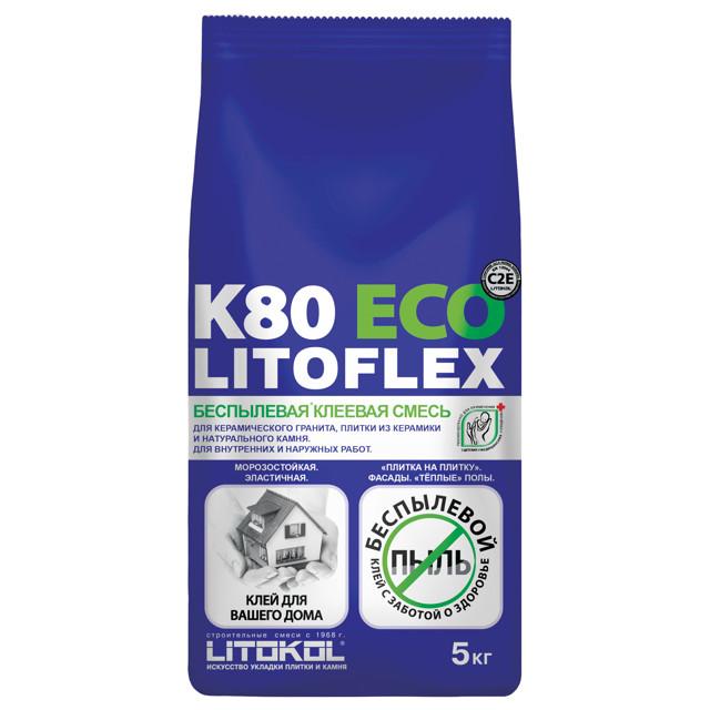 клей для керам. плитки LITOKOL LITOFLEX K80 ECO 5кг, арт.K80 ECO/5