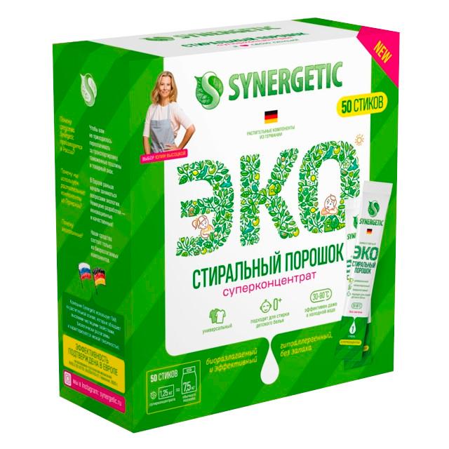 порошок стиральный SYNERGETIC Эко Универсальный 50 стиков 1,25кг концентрат