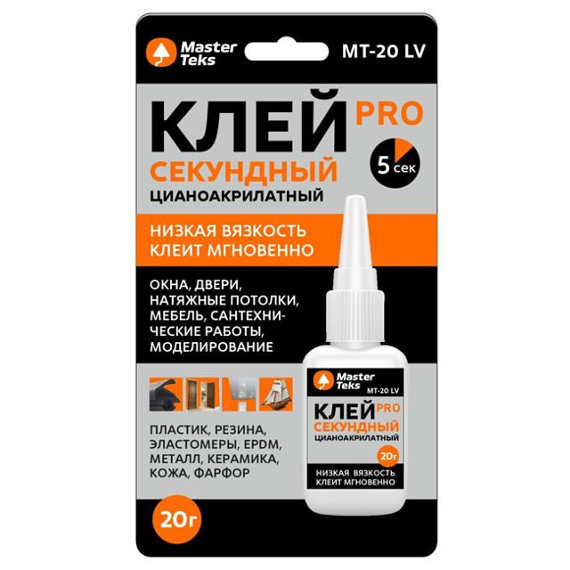 клей моментальный MASTERTEKS PRO 20гр бесцветный, арт.9782179