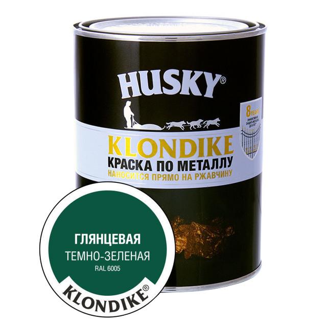 краска алкидная HUSKY-KLONDIKE по ржавчине 0,9л RAL 6005 темно-зеленая, арт.26166